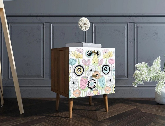 Тумбочка Berber с двумя ящиками 3 принт (Арт BB03/Print_03)