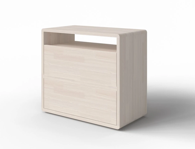 Белый комод Droom 2 - сосна  (Масло-воск Беленый)