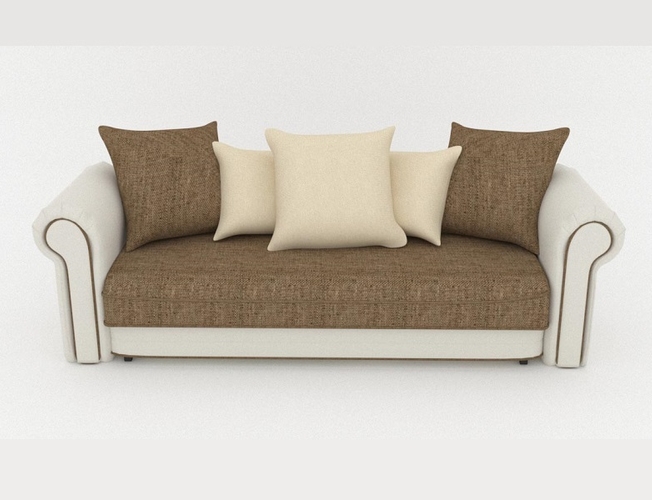 Диван Гамбург КЗ – Cometa white Рогожка – Саванна хазел /Саванна милк