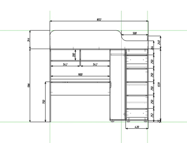 Кровать-чердак "Юниор 7" Ярофф Москва