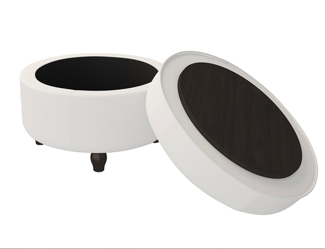 Пуф Flavio big, Экокожа Белый