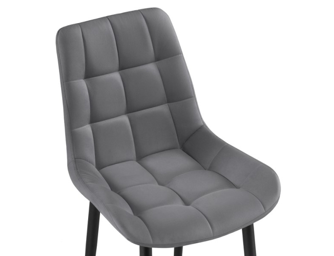 Стул на металлокаркасе Челси велюр темно-серый/черный (Арт.502092)