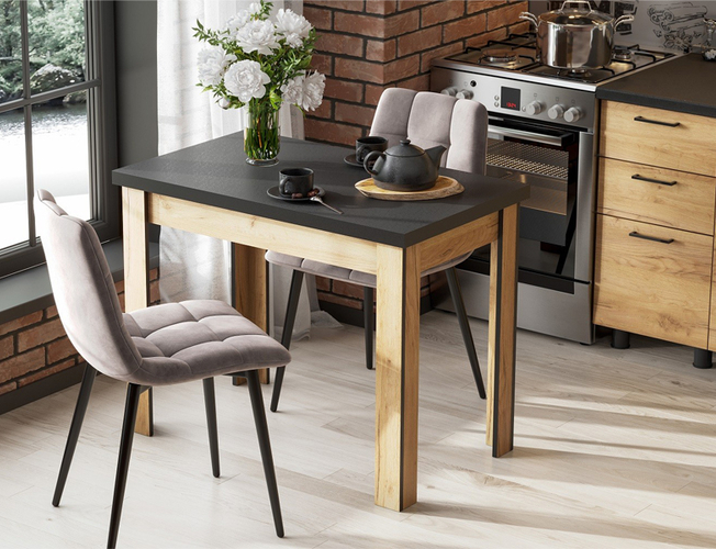 Стол обеденный Аризона (Дуб Золотой/черный)