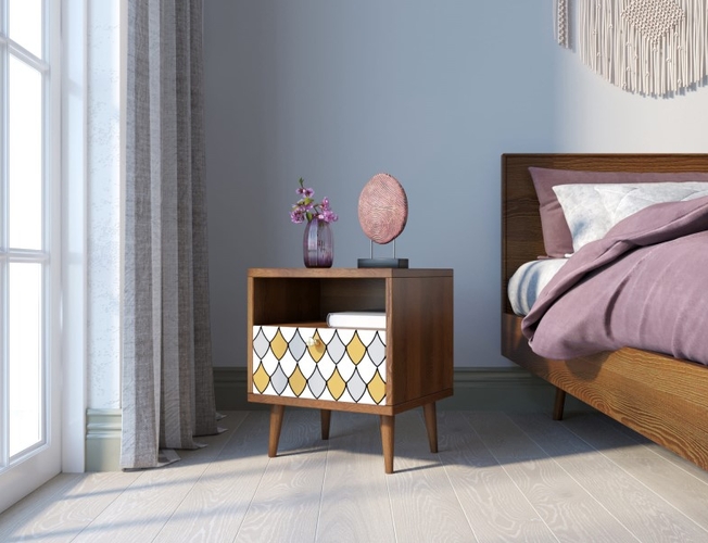 Тумбочка Berber с одним ящиком 22 принт (Арт BB06/Print_22)