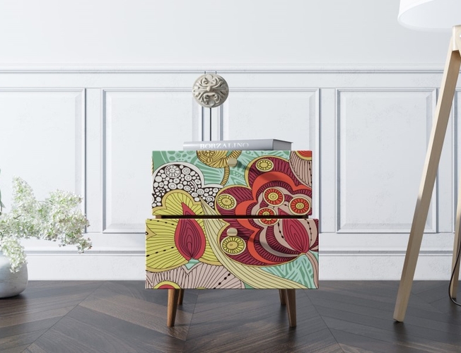 Тумбочка Berber с двумя ящиками 06 принт (Арт BB03/Print_06)