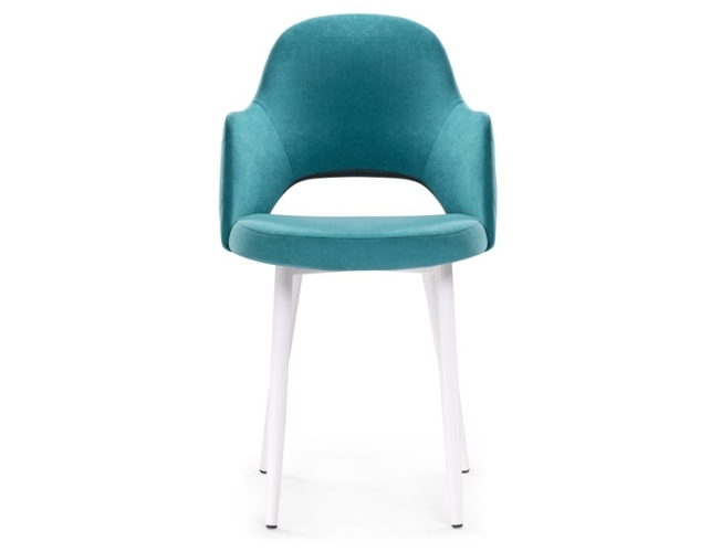 Стул на металлокаркасе Гутрид ромбы сзади белый/бирюзовый (Арт.507227)