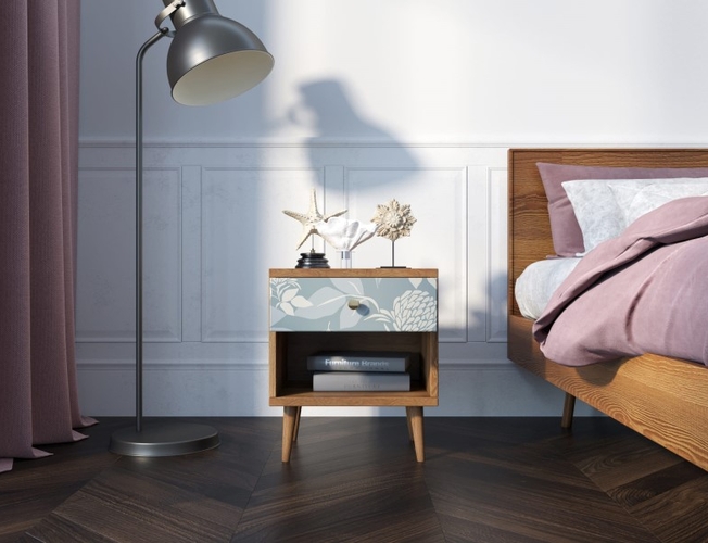 Тумбочка Berber с открытой полкой 39 принт (Арт BB33/Print_39)