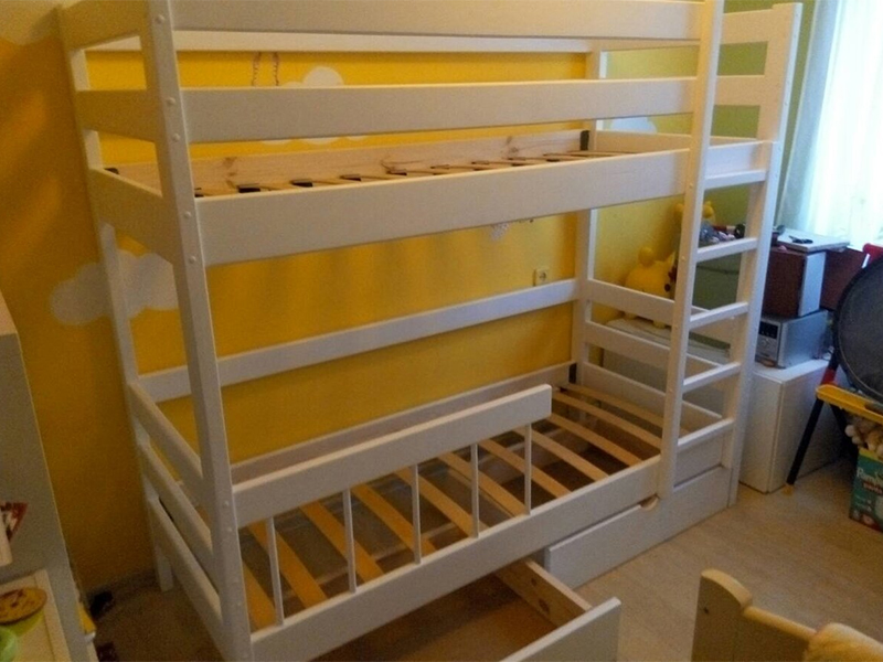Кровать Кадет-2 с ящиками и точенным бортиком